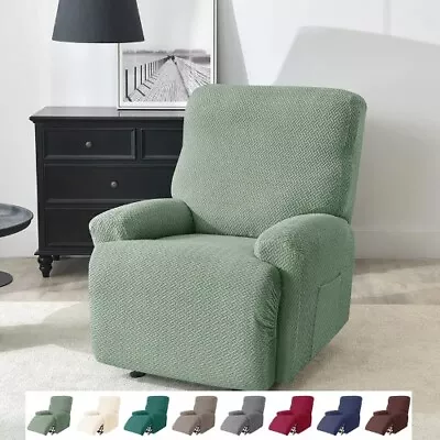 Split Jacquard Recliner Sofa Cover Elastic Lazy Boy Chair Couch Armchair Case • £47.18