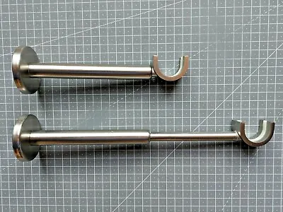 Athens/ B&Q Brushed Nickel Metal Long Extendable 16/19/28mm Curtain Pole Bracket • £13.99