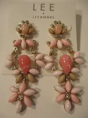 Lee By Lee Angel Womens Multi Color Cabochon Crystal Chandelier Earrings NWT 48 • $10