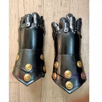 Medieval Gauntlet Gloves Viking Gothic Black Antique Knight Iron Gloves Armor • $139.80