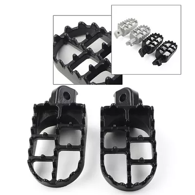 Silver Motorcycle Wide Fat Foot Pegs Footrest Footpegs Pedal For Yamaha Honda • $18.22