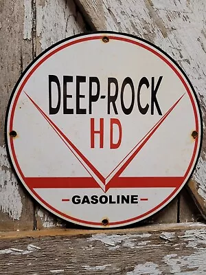 Vintage Deep Rock Hd Porcelain Sign Automobile Gasoline Station Service Pump 12  • $174.61