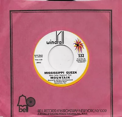 MOUNTAIN  Mississippi Queen / The Laird  Original 45 From 1970 • $14.99