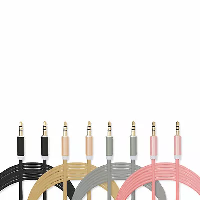 FX Aux-in-Cable 3.5mm Braided 1 Metre Gold Or Black • £1.34