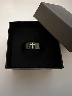 Tungsten Carbide Men’s Cross Black Ring Size 11- New • $19.99