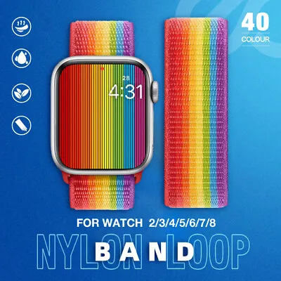 $4.95 • Buy For Apple Watch Nylon Sports Band Strap Series 8 7 6 5 4 3 2 38/40/41/42/44/45