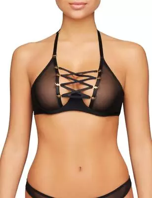 Coco De Mer Medusa Halter Bra MED-005-01 Underwired Sexy Sheer Bras Black • £55