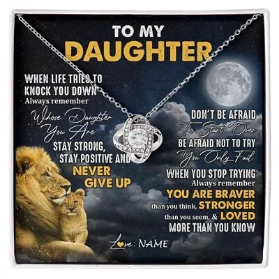 Personalized To My Daughter Lion Necklace From Dad Lion Father Daughter Jewelry • $17.99