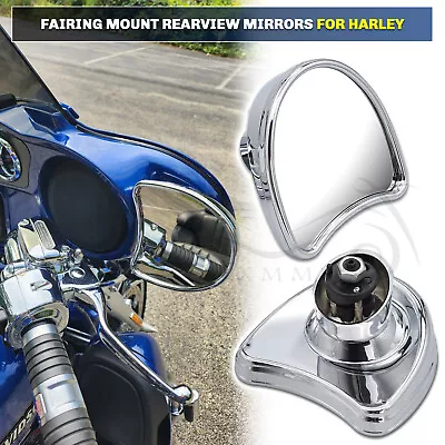 Batwing Inner Fairing Mount Side Rear Mirrors For Harley Street Glide FLHX FLHXS • $30.98