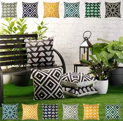 Waterproof Garden Cushion Covers Boho Geometric Designs 18 Inch 45 Cm Square • £5.99