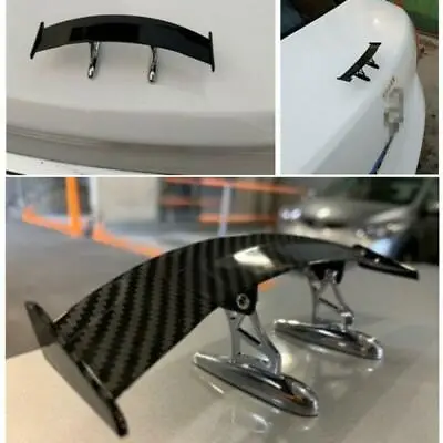 Universal Mini Car Spoiler Tail Rear Wing Carbon Fiber Style Decoration Sticker • $10.89