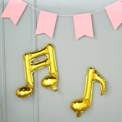 6 GOLD Music Notes Mylar Foil Balloons Wedding Birthday Event Party Decorations • $4.45