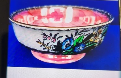 £15 • Buy Maling Exqusite Fine Vintage Bowl 6525 Springtime Waved In Pink 