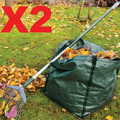 2 X 150L Garden Waste Bags - Heavy Duty Large Refuse Storage Sacks With Handles • £7.99