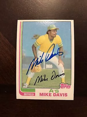 Mike Davis 1982 Topps Autographed Signed Auto Baseball Card 671 A's • $12.77