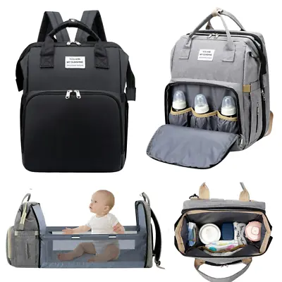 Baby Changing Bag Diaper Bag Large Nappy Backpack With Portable Changing Mat UK • £14.98