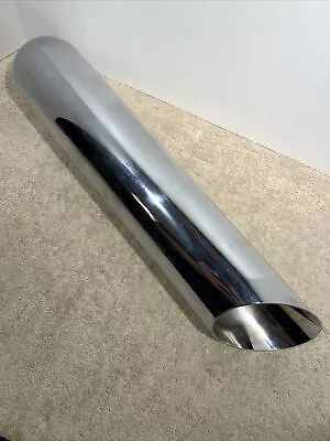 Jones Exhaust Tip JAC31218 Chrome Plated Weld On 2 1/8  In  3 3/8  Out 17 5/8” • $19.97