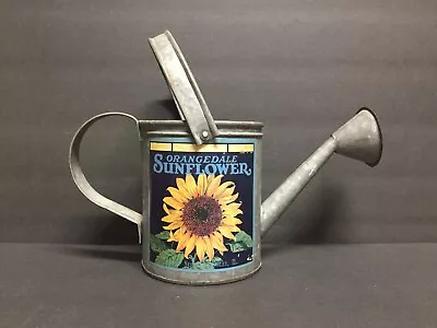 Metal Watering Can Orangedale Sunflower Label Home Garden Decoration • $9.91