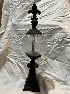 Vintage Wrought Iron And Glass Finial Decoration • $16.99
