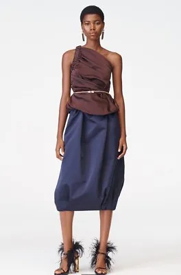 Zara Voluminous Taffeta Midi Skirt Bubble Hem Limited Edition Size M 8369/754 • £49.99