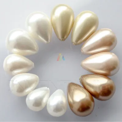 Half-drilled TEARDROP Sea Shell MAJORICA Pearls Or Making Earrings Pendant   232 • £4.49