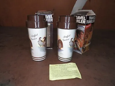 2 Vintage Thermo Travel Coffee Mug Box Insulated Hunting Pheasant Ruffled Grouse • $25.50