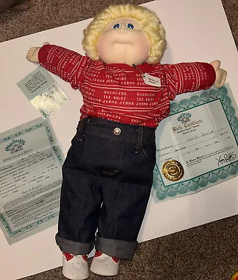 $280 • Buy 1980s Signed Cabbage Patch Kids Little People Soft Sculpture Xavier Roberts Doll