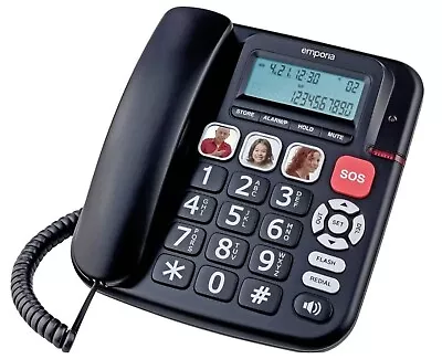 Emporia KFT19 Big-Button Amplified Corded Home Phone Caller ID Handsfree LCD SOS • £23.99