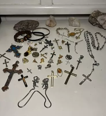 Vintage Mixed Religious/ Cross Jewelry Lot  • $19.80