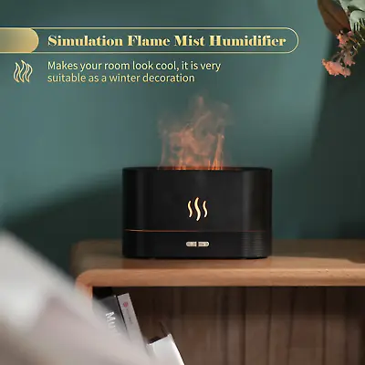 $20.99 • Buy 3D Flames Essential Oil Diffuser Aroma Humidifier 210ml USB Air Purifier Decor