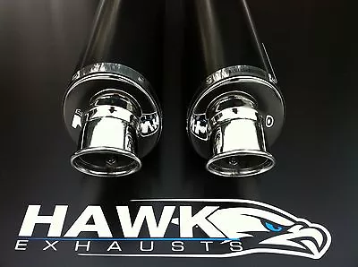 Yamaha XJR 1200 Black Oval Exhaust Cans Road Legal • $829.83