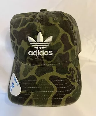 NEW Adidas Women Originals Relaxed Fit Strapback Cap One Size Forest Camo • £11.24