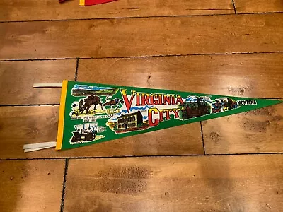 Vintage VIRGINIA CITY VIGILANTE BOOT HILL MONTANA FELT Pennant 27  RARE • $24.99