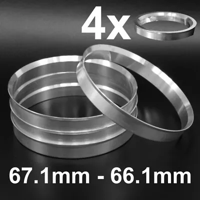 4x Aluminium Metal Spigot Rings 671-661 Car Alloy Wheel Hub Centric 66.1-67.1 • $12.59