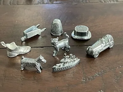 Monopoly  Game 8 Pieces Tokens Classic  Game Set  Genuine  Metal Pieces • $3.99