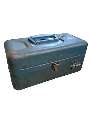 Vintage Blue Old Pal Folding 2-Tray Fishing Tackle Box 13.5 X 6 X 6.5  Sturdy • $9.44