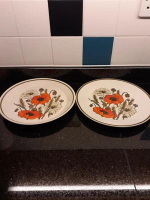 £5 • Buy J & G Meakin Poppy Pattern Dessert Plates X 2