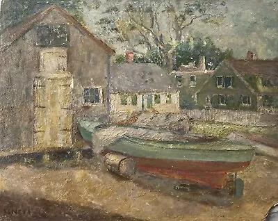 M. Neff (American 1930s) Drydock Impressionist Pennsylvania School Oil On Board • $695.95