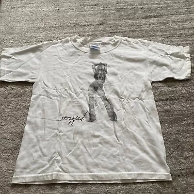 $24.95 • Buy Vintage CHRISTINA AGUILERA TIMBERLAKE JUSTIFIED STRIPPED TOUR SHIRT Youth M *U