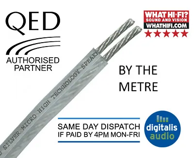 QED Silver Micro Slimline OFC Speaker Cable For HiFi Home Cinema Systems • £4.49