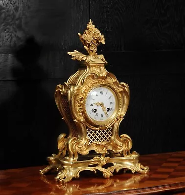 Japy Freres Antique French Ormolu Rococo Clock • $3775