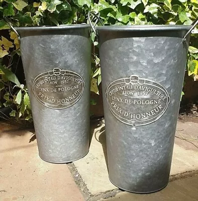 £9.99 • Buy Metal Plant Pot Vintage Milk Churn Bucket Flower Holder Tree Planters Ice Tall.
