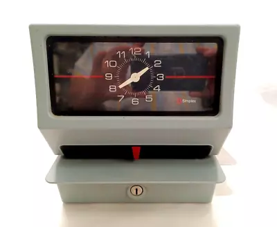 Vintage Simplex Time Punch Card Clock Model 0002 Serial#-C75729 AI- NO KEY • $29.99