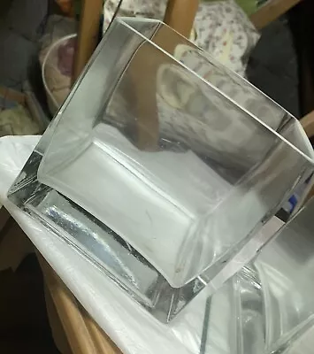 £5.25 • Buy Glass Cube Vase