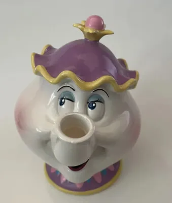 Vintage Schmid Disney Beauty And The Beast Mrs. Potts Ceramic Teapot Coin Bank • $25
