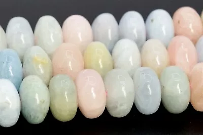 10x6MM Genuine Natural Beryl Morganite Aquamarine Beads A+ Rondelle Loose Beads • $11.09