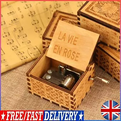 Wooden Musical Theme Box La Vie In Rose Music Box Cute For Husband Wife Family # • £6.58