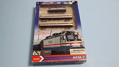 RailRoadN Battery Operated Train: Amtrak AEM-7 With Track - N Scale Die Cast • $199.99