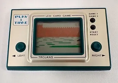RARE Vintage LCD Electronic Handheld Video Game MORIOKA TOKEI GAME & TIME TROJAN • $69.99