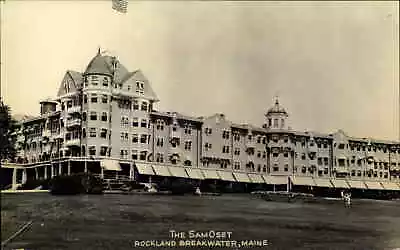 Rockland Breakwater Maine ME Samoset Hotel Real Photo RPPC Vintage Postcard • $12.69